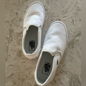 White Slip On Vans